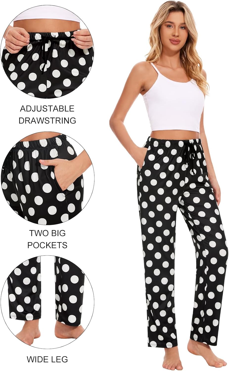 Thumbnail 4 de Knuffnee Damen-Schlafanzughosen im 2er-Set, lang & karriert – Stretch-Loungehose mit Taschen