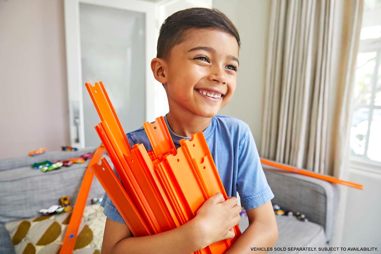 Thumbnail 1 de Hot Wheels Extensions de piste pour circuit (BHT77) avec 1 voiture aléatoire et connecteurs