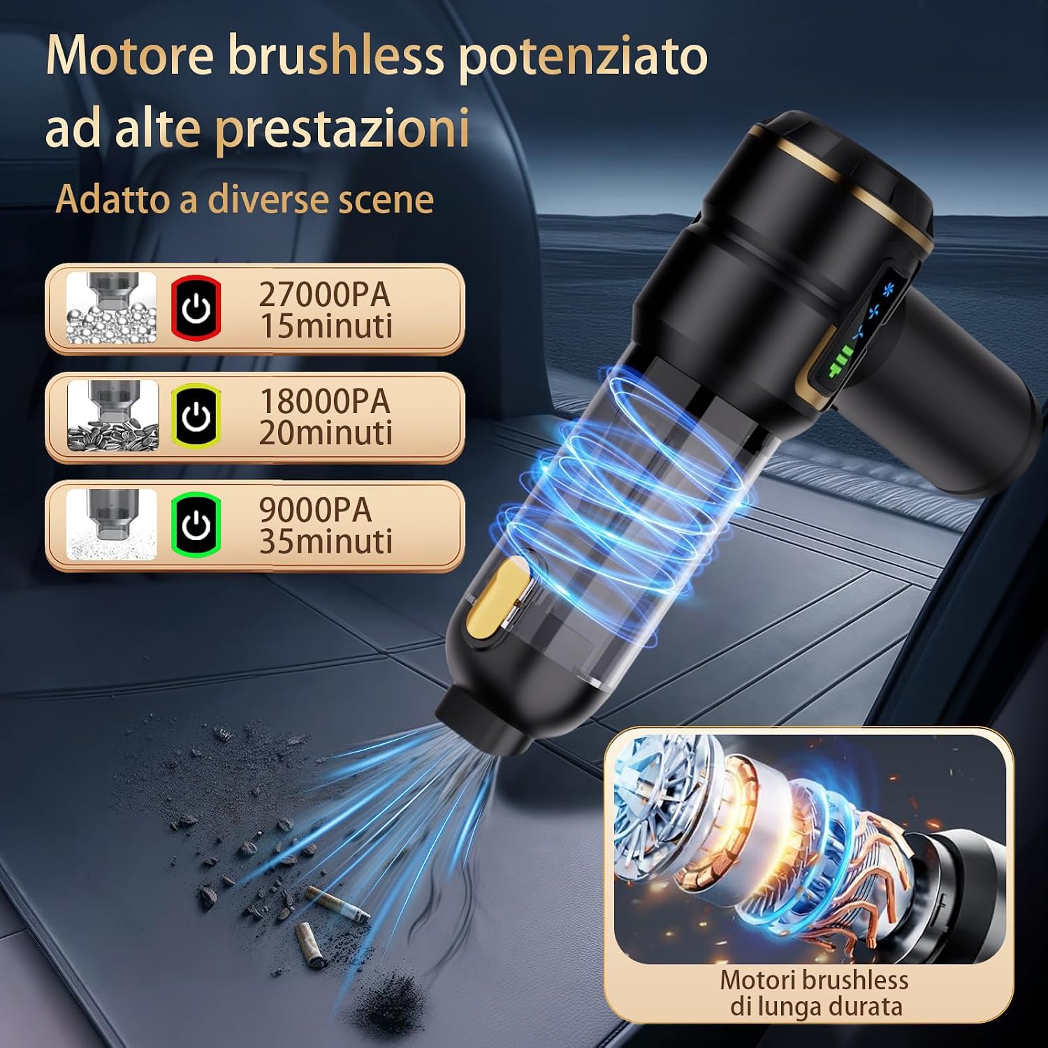 Thumbnail 1 de Lyiazsoy Aspirapolvere senza fili per auto: potenza, versatilità e praticità per spazi ristretti