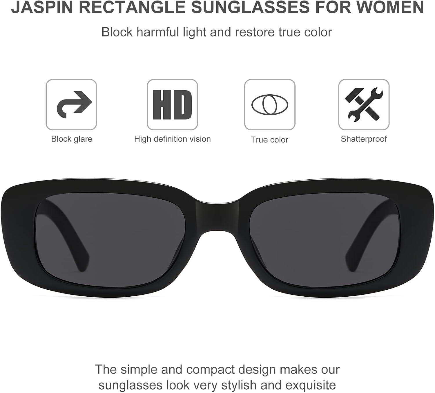 Detalle de JASPIN Rectangle Sunglasses with PC Material