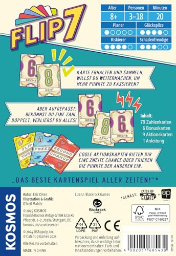 Detalle de Kosmos Flip 7 – Kartenspiel mit schnellem Black-Jack-Prinzip für großen Spielspaß