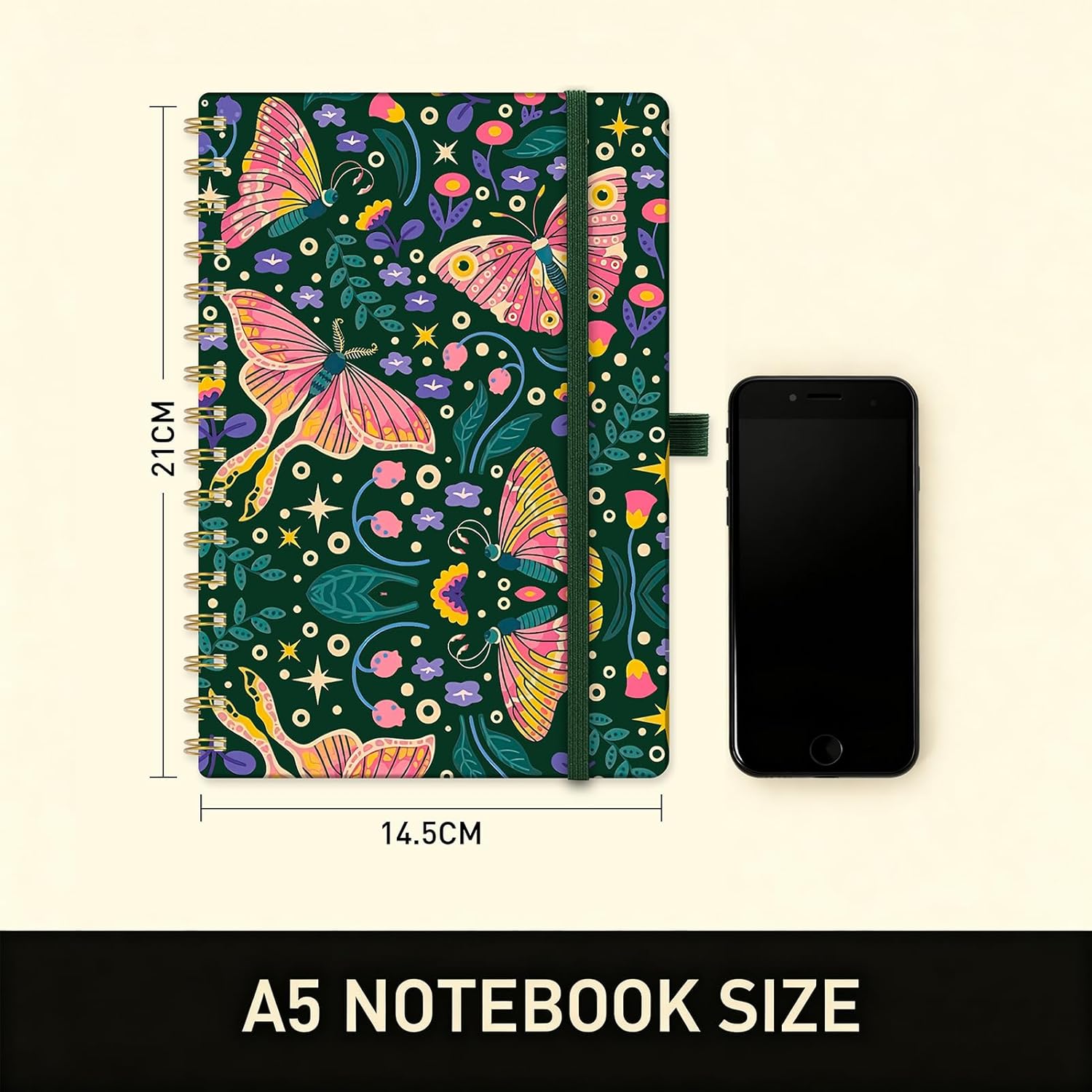 Detalle de XLOXFU Dotted Spiral Notebook A5 Journal – 140 Pages, Hardcover, Bullet Dot Grid