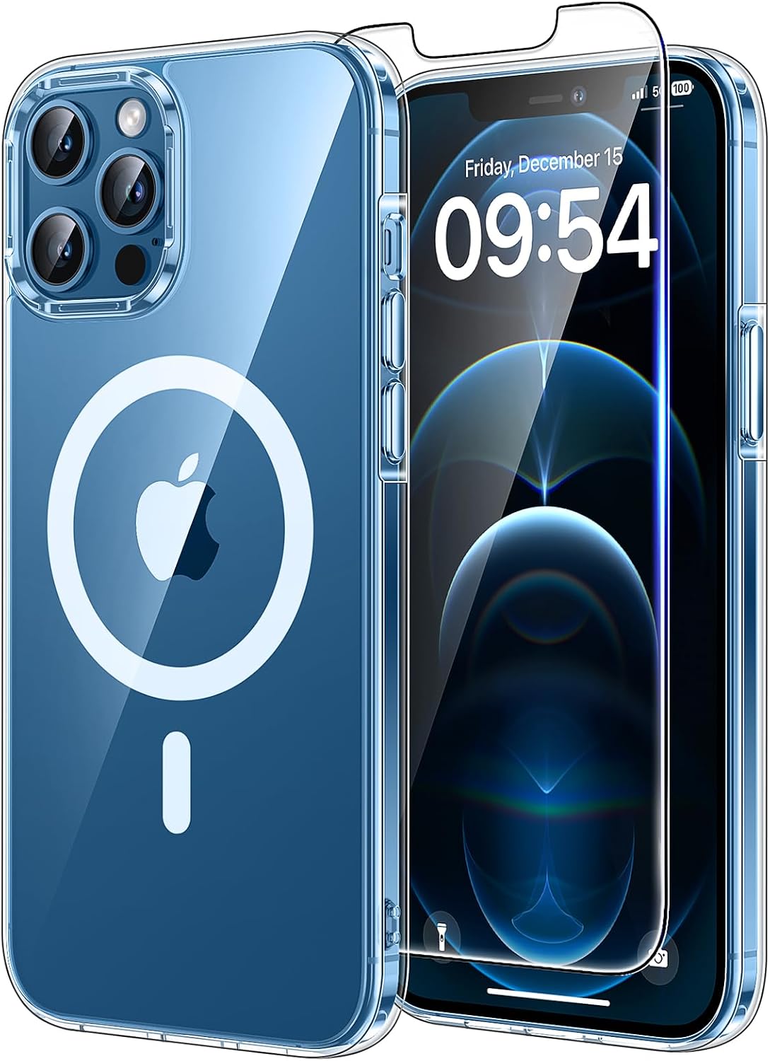 Detalle de TAURI Hülle für iPhone 12 Pro Max (6,7") mit Panzer-Schutzglas, MagSafe & 360°-Schutz