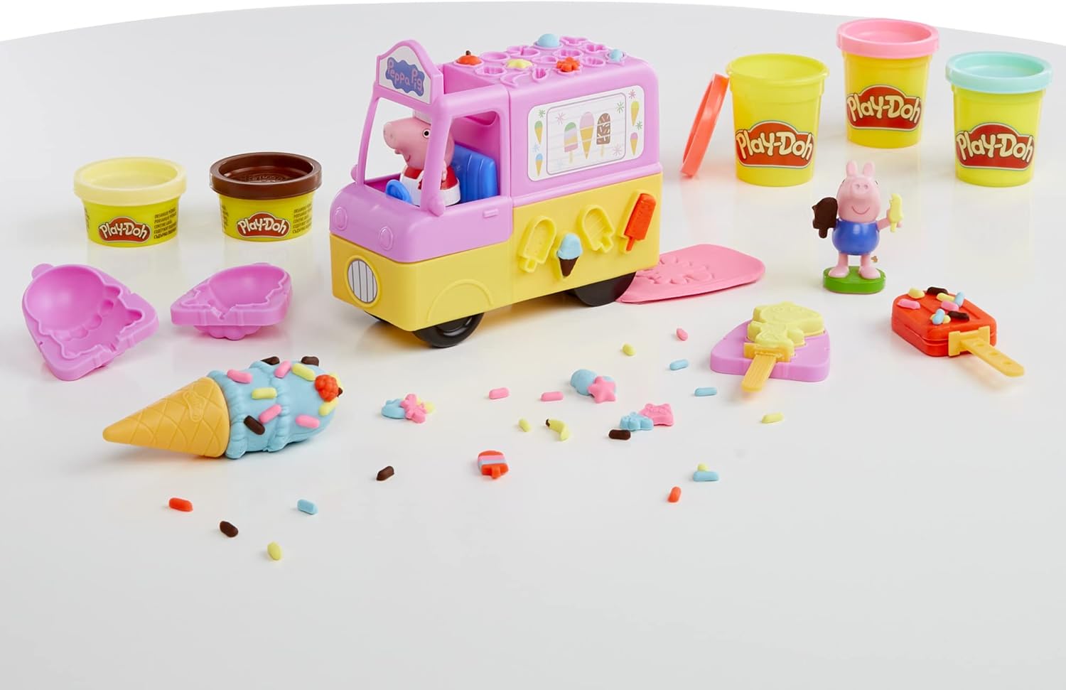Detalle de Play‑Doh Camión de Helados Peppa Pig 5 botes 🍦