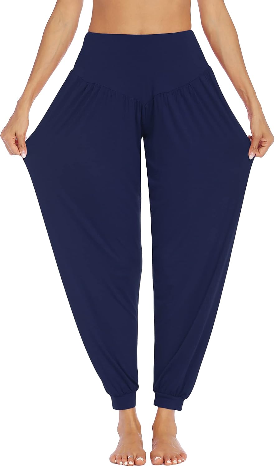 Detalle de PINSPARK Yogahose Damen Lang Haremshose – Weiche Freizeithose für Yoga & Freizeit