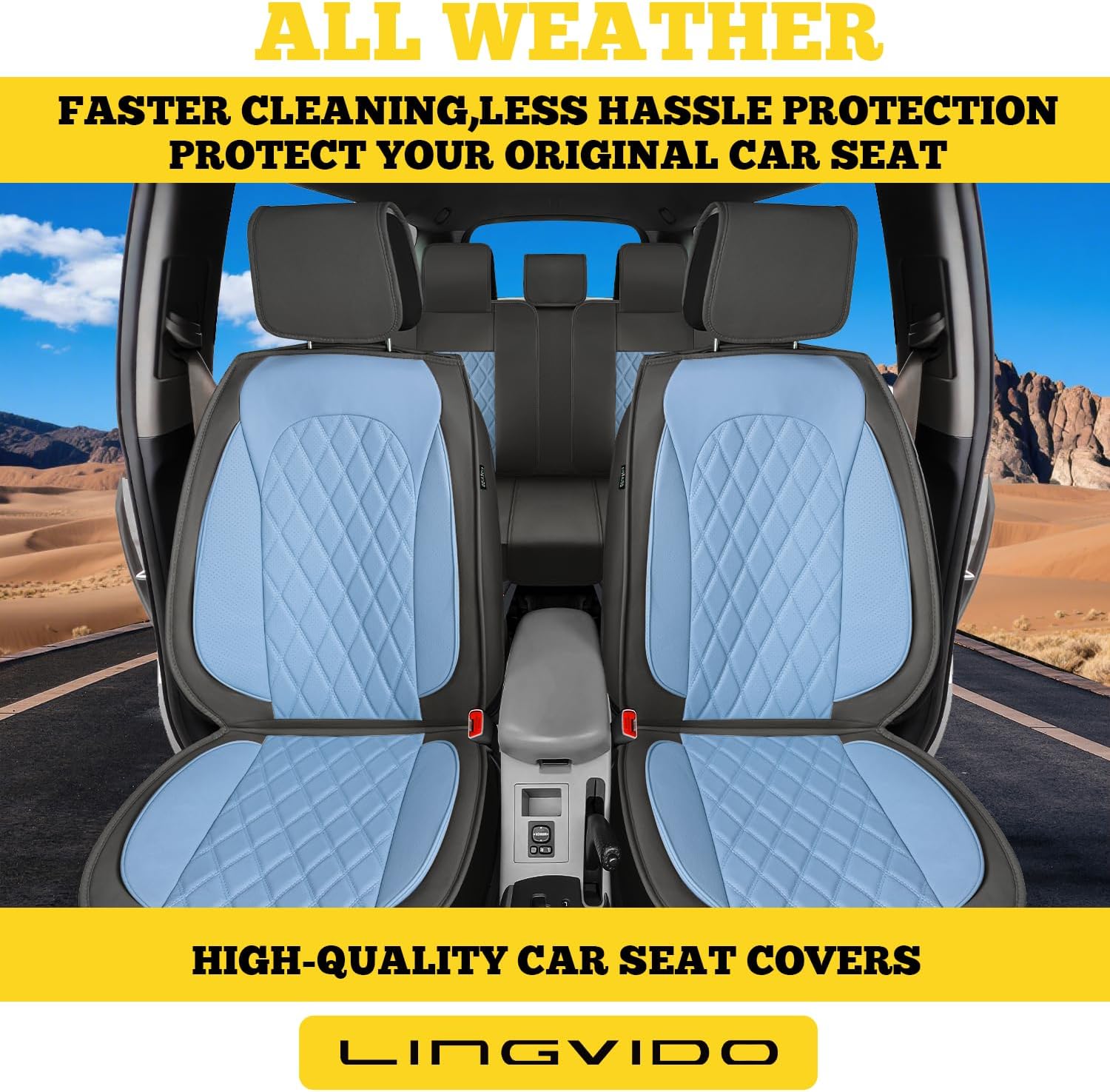 Detalle 2 de LINGVIDO Premium Nappa Leather Seat Covers 1️⃣💺