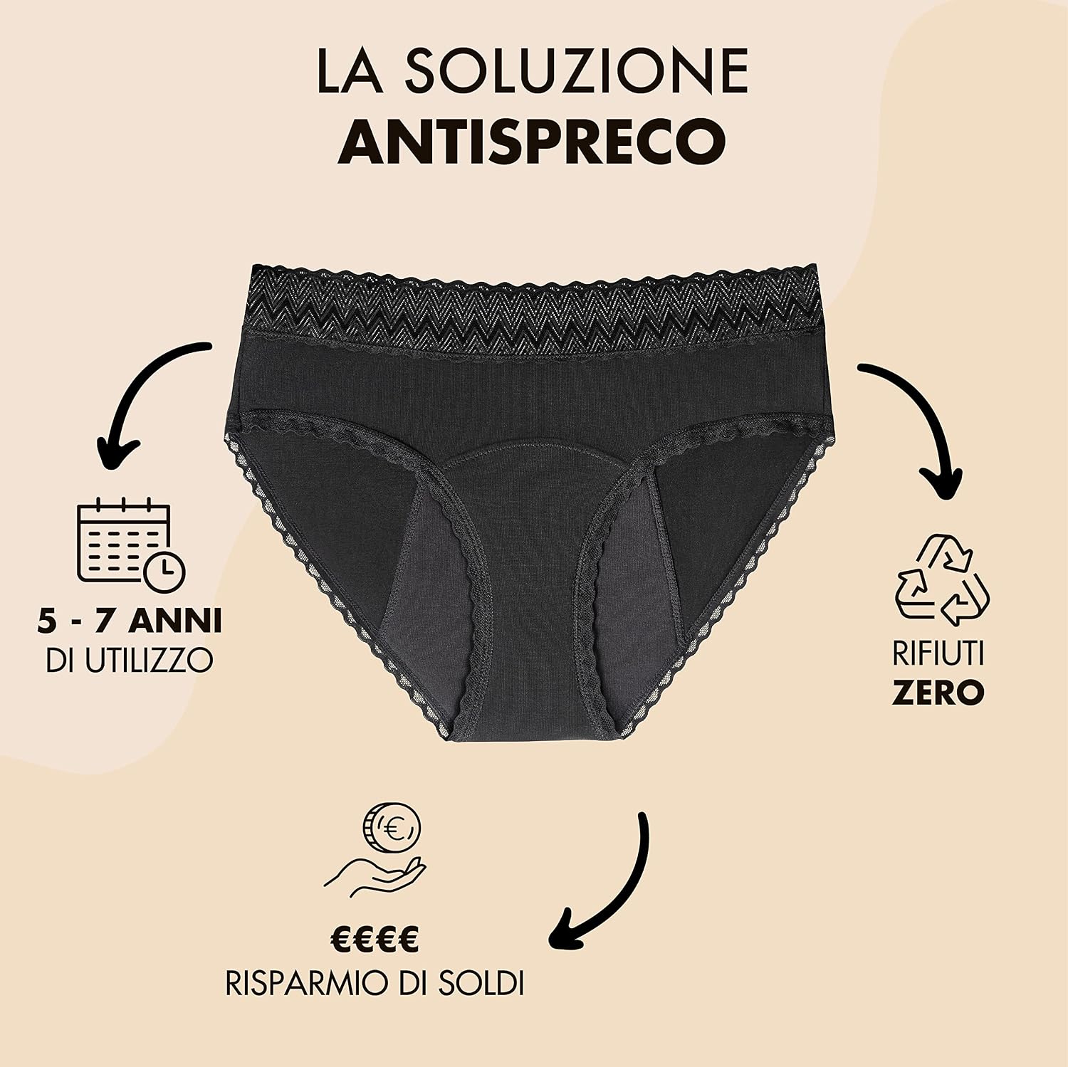 Thumbnail 4 de ZENAPHYR Culotte Menstruelle Underwear Donna (Pacco da 3)
