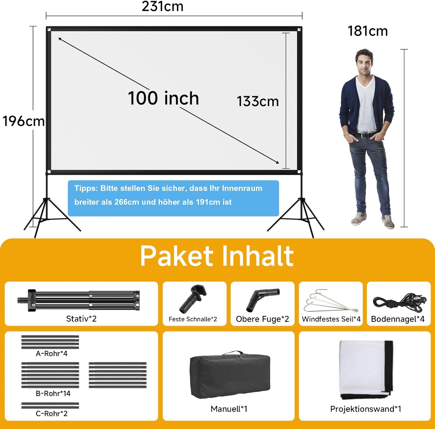 Thumbnail 3 de VISULAPEX 100" Leinwand 16:9 tragbar