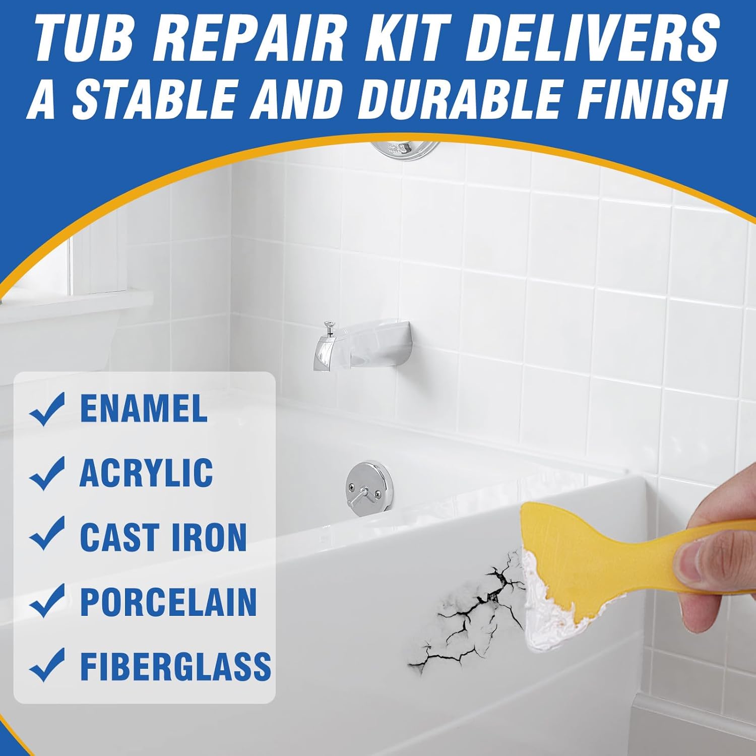 Detalle de Inpumo Tile Repair Kit: Porcelain & Ceramic Enamel Repair for Chips, Scratches and Dents