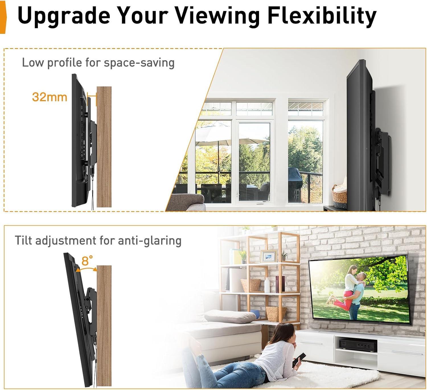 Detalle de Perlegear Soporte TV 26-65" inclinable 45 kg