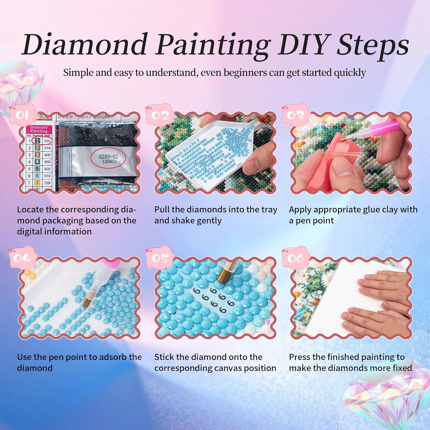 Thumbnail 4 de Diamond Painting Kit for Adults, 12 x 16 Inch