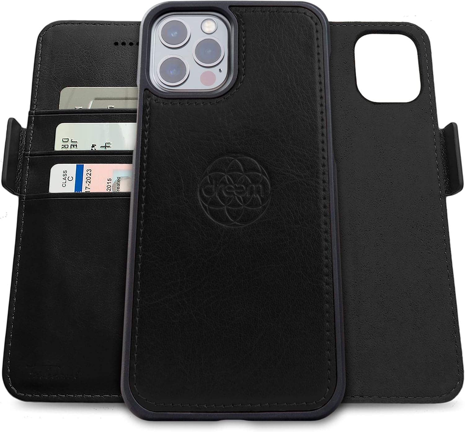 Detalle de Dreem Fibonacci Wallet Case for iPhone 13 Pro Max – 2-in-1 MagSafe, RFID Protection, Vegan Leather Folio