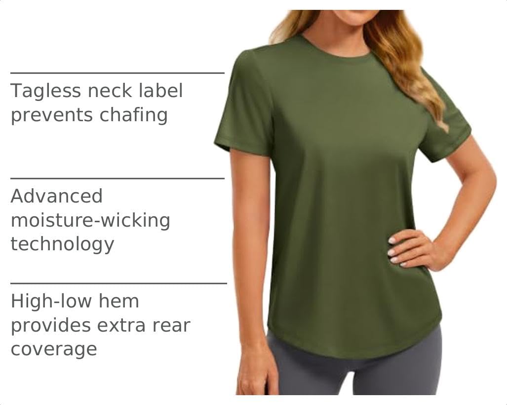 Detalle 2 de PINSPARK Women's Workout Tee, UPF 50+, Quick-Dry Moisture-Wicking Fabric