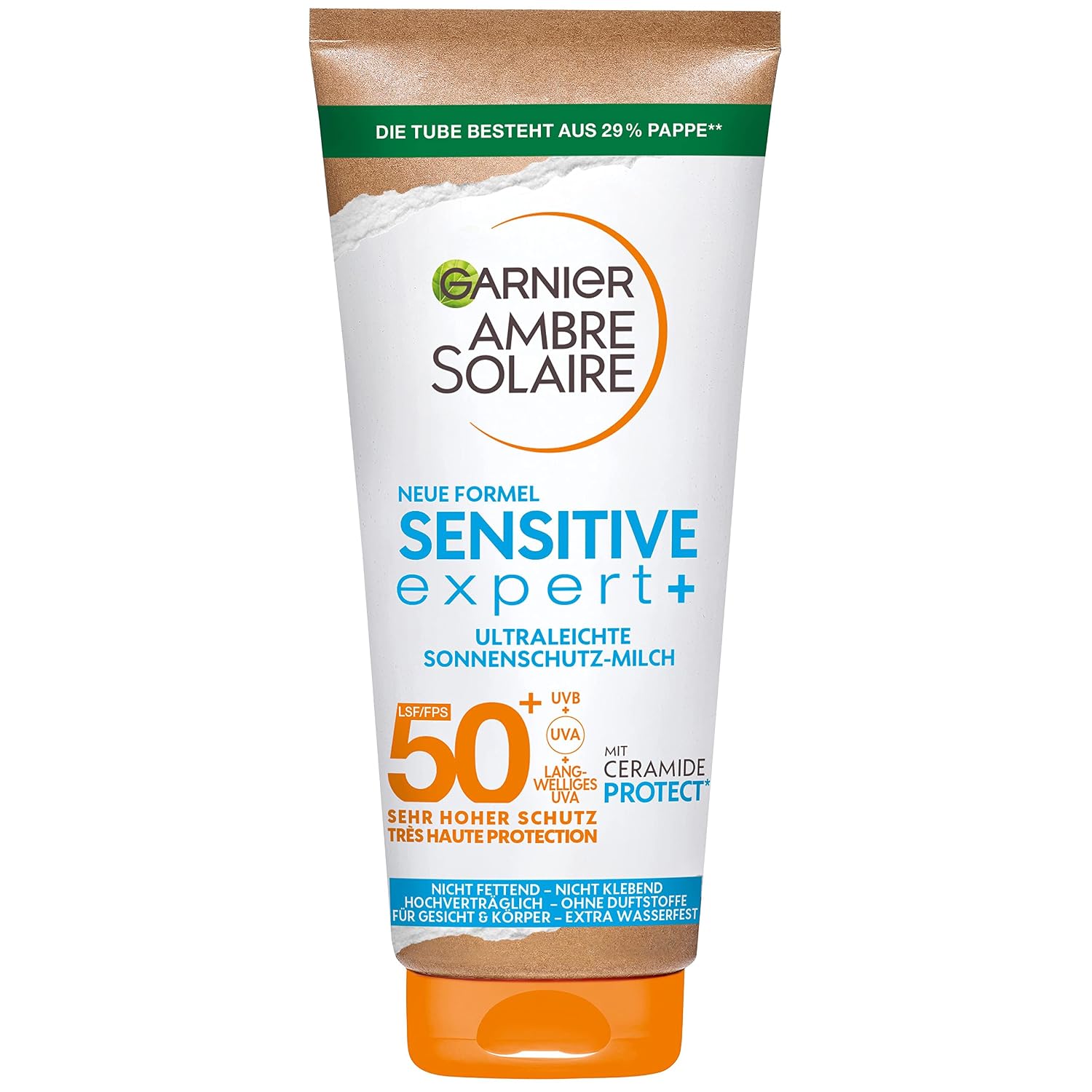 Detalle de Garnier Ambre Solaire Sensitive expert+ Ultraleichte Sonnenschutzmilch mit LSF 50+ (175 ml)