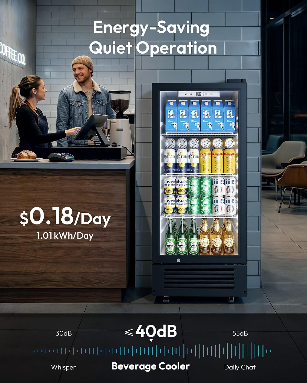 Thumbnail 6 de EUHOMY CDR004-6 Beverage Refrigerator, 6 Cu. Ft., Glass Door and Lock