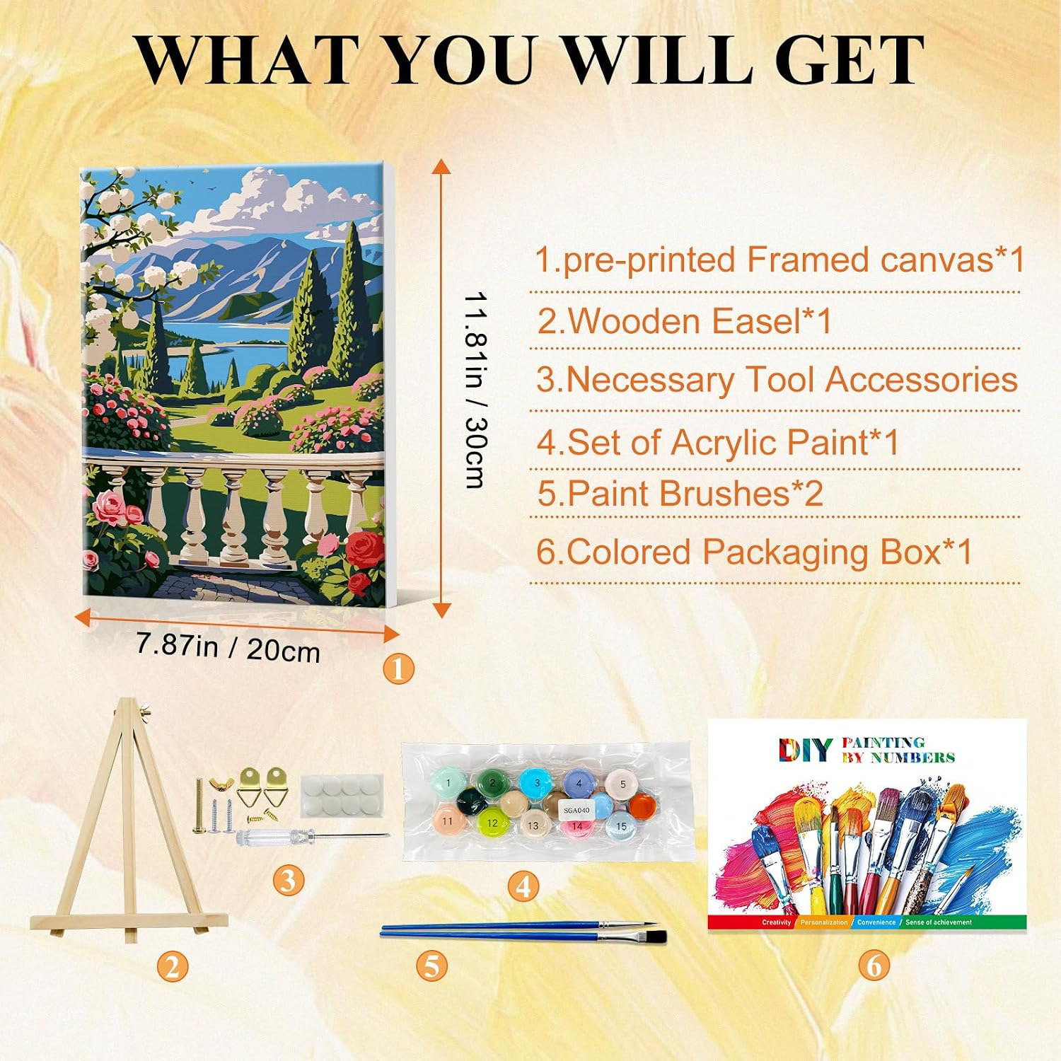 Detalle de SparkGlow Paint by Number Kit 8×12 Inch