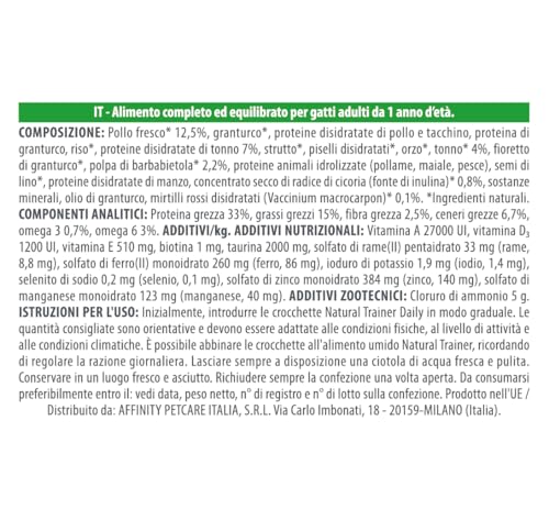 Detalle de Trainer Natural Adult con Tonno 3 Kg: crocchette complete per gatto adulto