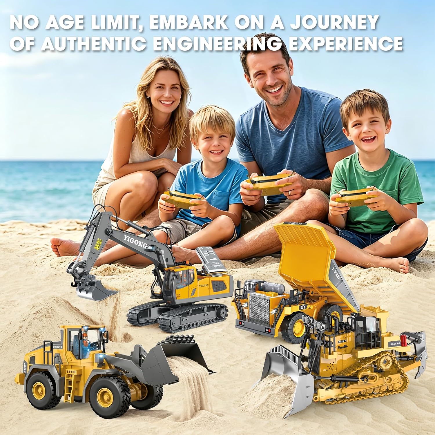 Detalle 2 de ADTHLIER Rc-construction-set 4-in-1 Remote Control Construction Vehicle Set, 2.4GHz