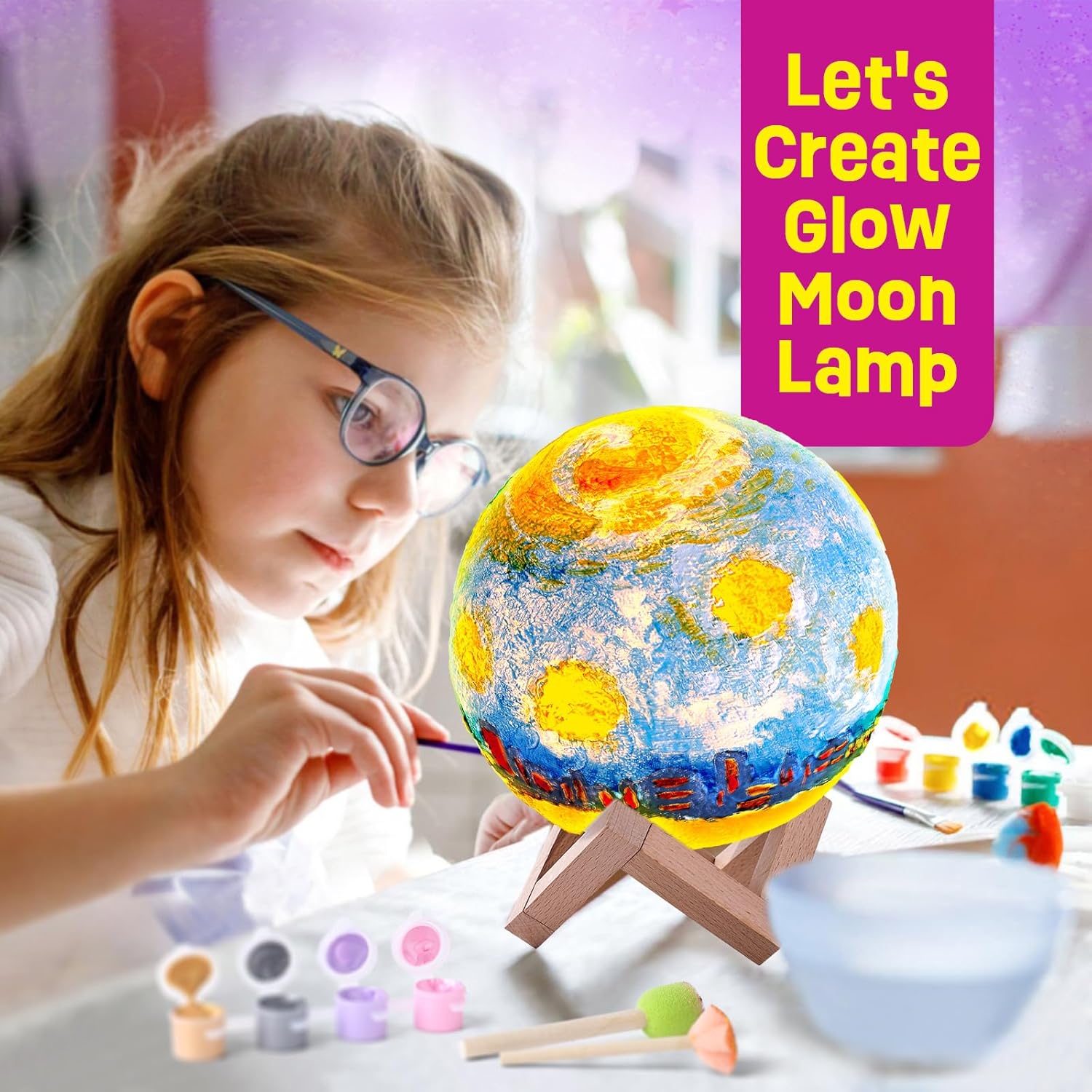 Thumbnail 6 de LAOESE Paint Your Own Moon Lamp Kit: DIY 3D Moon Night Light for Kids 8-12
