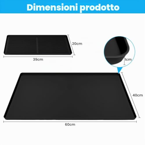 Detalle de Adiwo 60 x 40 cm: Tappetino 2 in 1 per Macchina Caffè in silicone, assorbente e ad asciugatura rapida