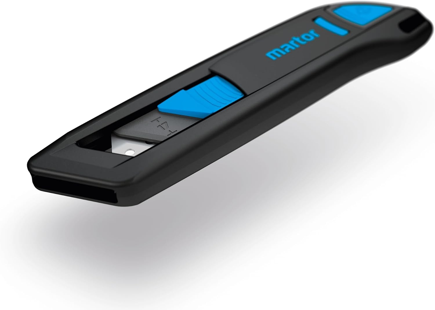 Detalle de MARTOR SECUNORM 300 veiligheidsmes met 17 mm snijdiepte en automatische mesintrekking
