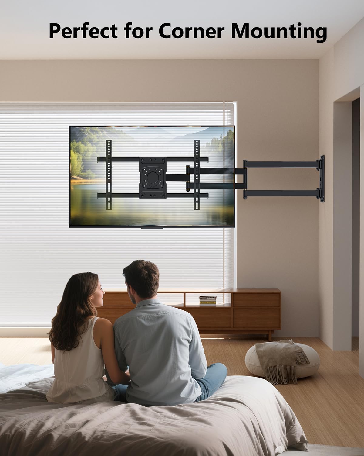 Thumbnail 6 de WHYFONE TV Wall Bracket with 1016mm Long Arm for 37-75 Inch TVs — Full Motion Corner Mount (VESA up to 600x400mm, 45kg)