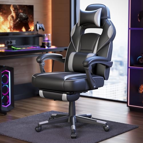 Thumbnail 1 de SONGMICS Fauteuil de Bureau Gaming OBG073B03 – confort ajustable avec repose-pieds télescopique