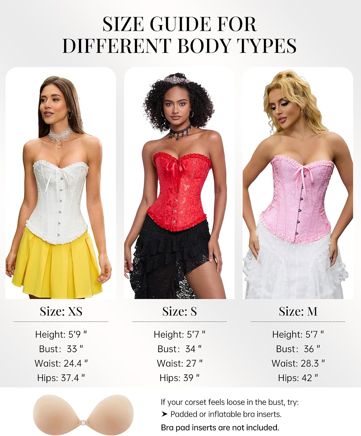 Detalle 2 de SZIVYSHI 14-Bone Overbust Corset Top with Front Busk and Lace-Up Back