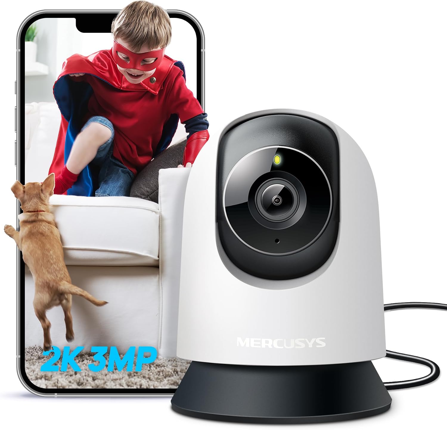 Detalle de MERCUSYS MC210 2K 3MP Indoor Camera