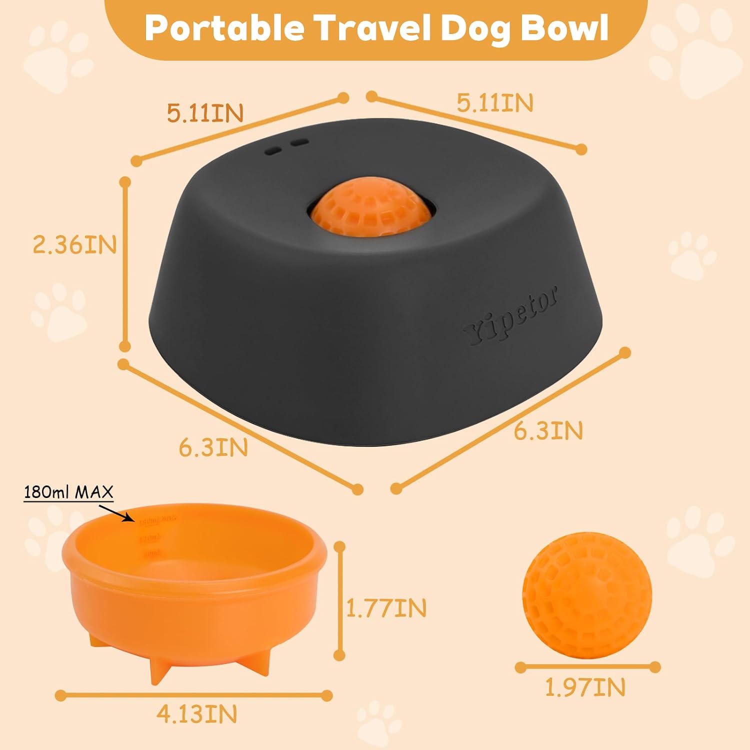 Thumbnail 6 de Yipetor Slow Feeder Dog Bowl for Liquid Treats — Anti-Slip Ball-in Bone Broth Lick Bowl for All Breeds