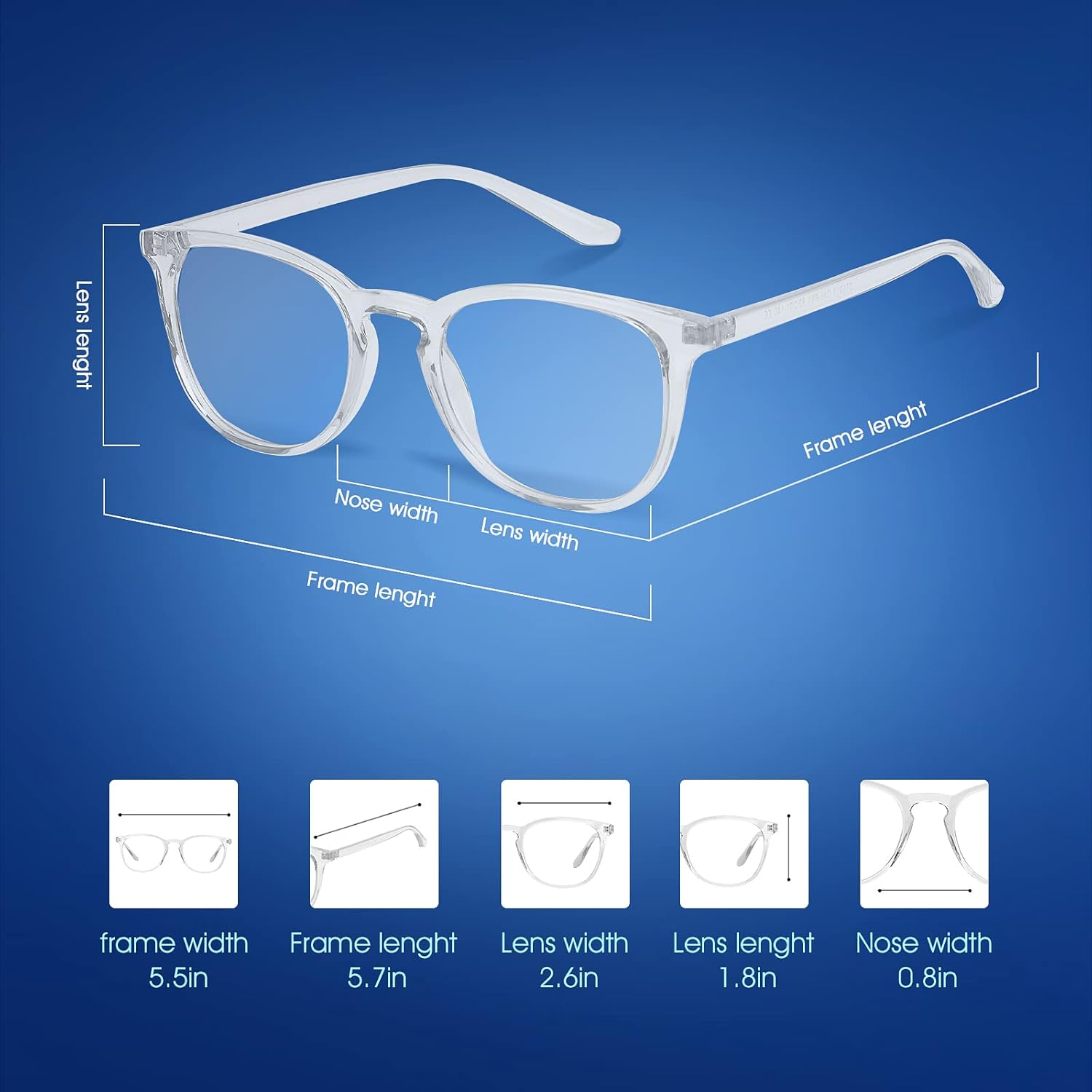 Thumbnail 3 de Ymmott Blue Light Blocking Glasses – Anti Glare Computer Glasses for Eye Strain, Gaming & Screen Use
