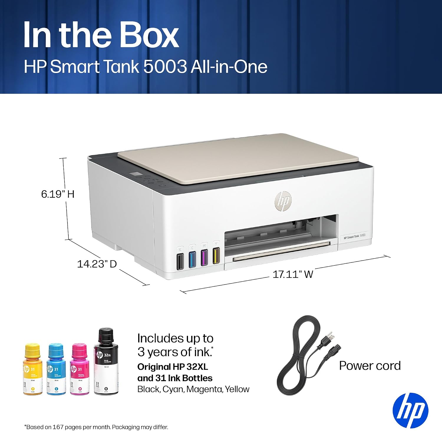 Detalle de HP Smart Tank 5003 Wireless All-in-One Ink Tank Printer: Cartridge-Free, High-Volume Home Printing