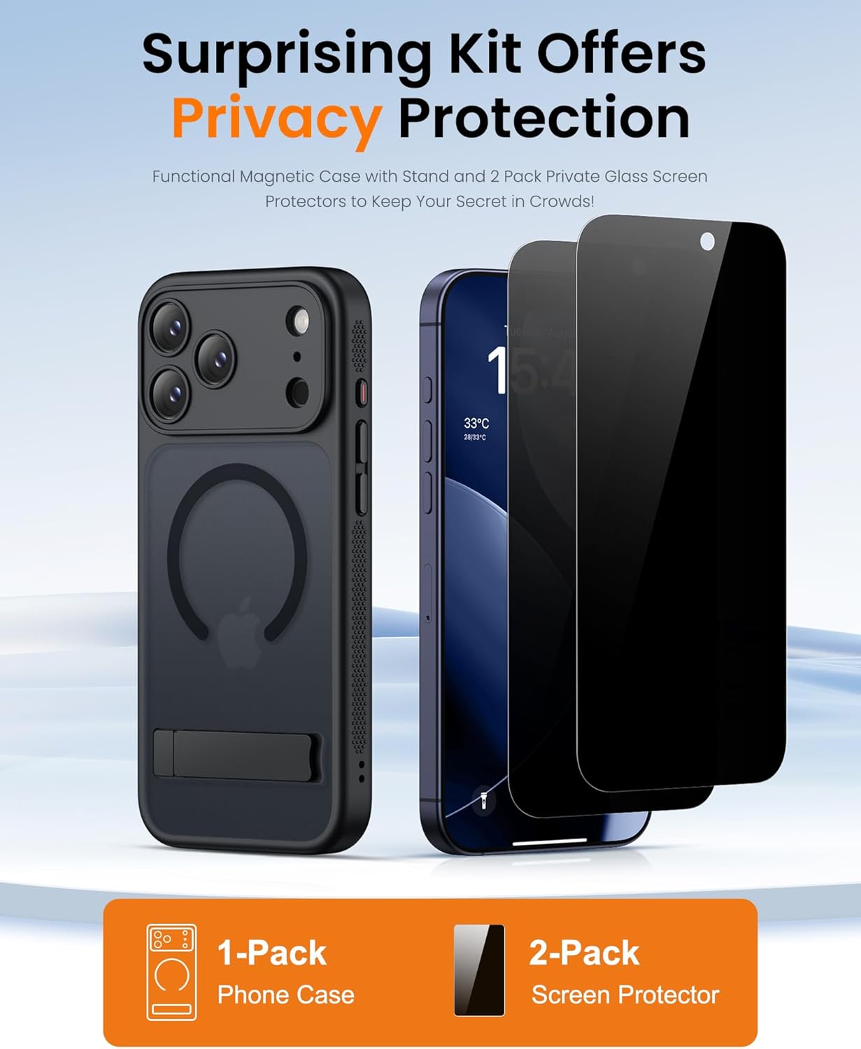 Thumbnail 2 de BXYJY Magnetic Case with Stand for iPhone 17 Pro Max – Full Lens Protection & MagSafe Compatibility