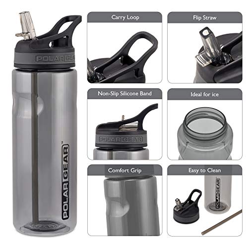 Thumbnail 1 de Polar Gear 650ml Aqua Grip Water Bottle with Straw — Black