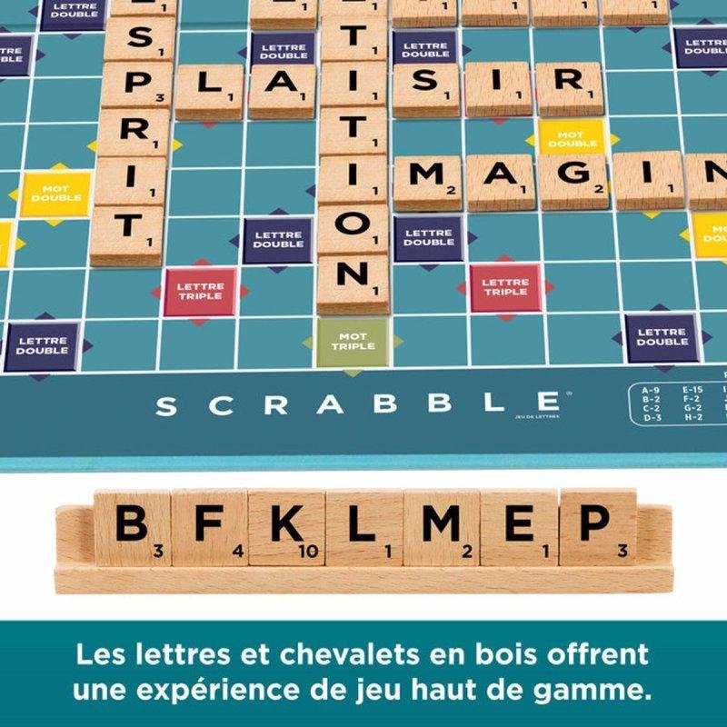Detalle de Scrabble Classic 2 en 1 reversible de Mattel: juego competitivo y cooperativo en un solo tablero