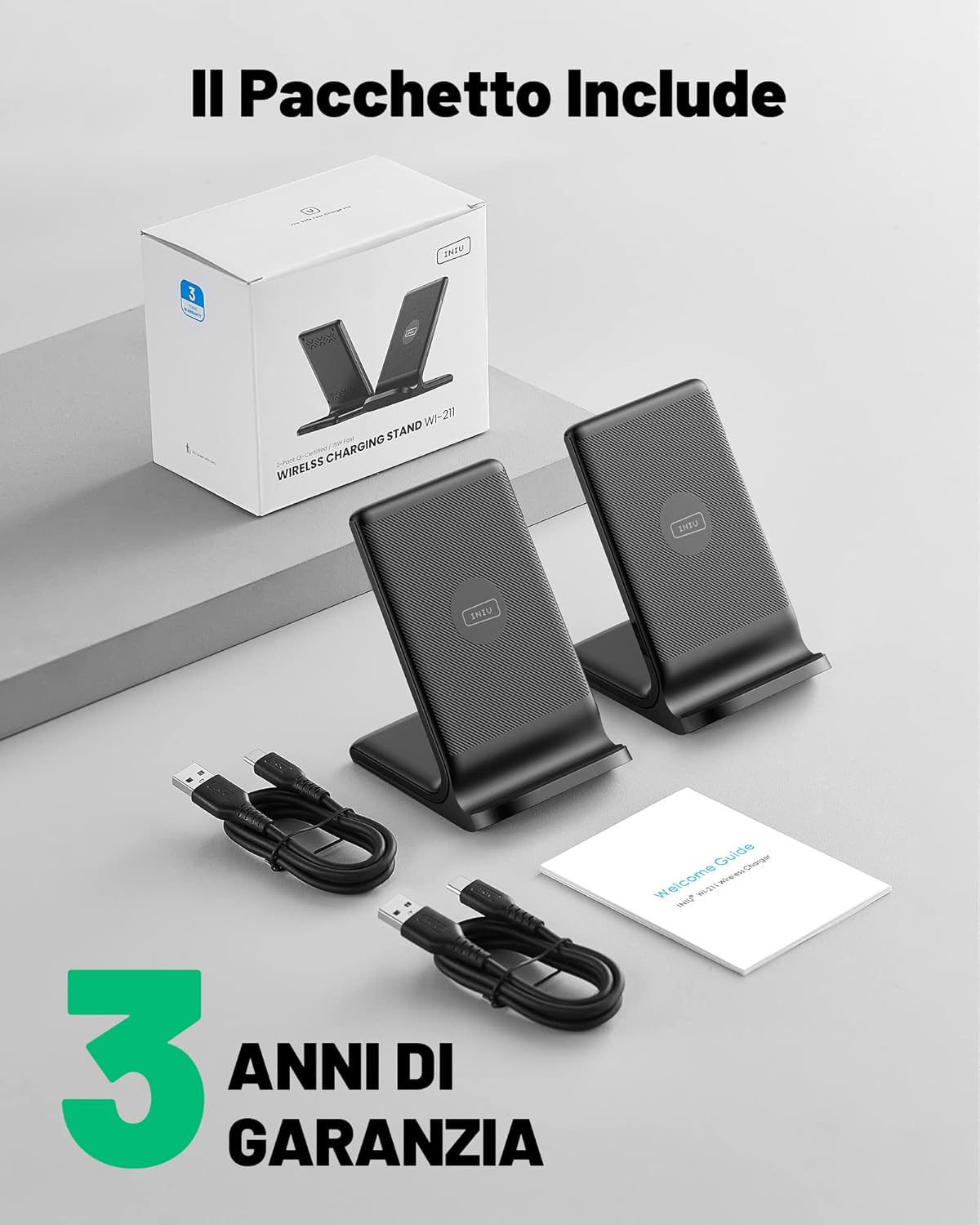 Thumbnail 6 de INIU Caricatore wireless 15W Qi certificato, doppio pad