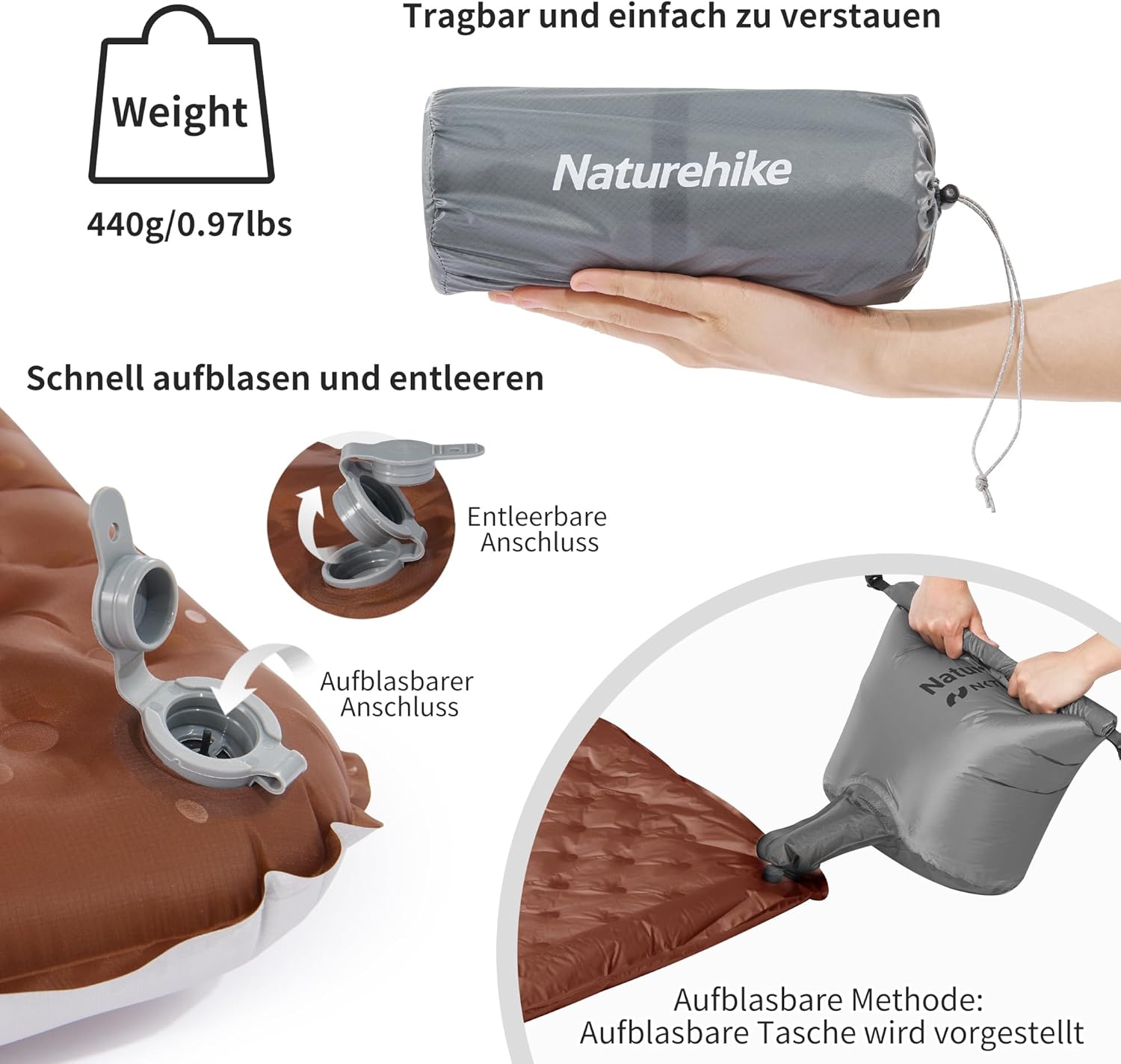 Thumbnail 3 de Naturehike Thermal 5,8 R-Wert Camping-Isomatte (ultraleicht, selbstaufblasend) für 4 Jahreszeiten