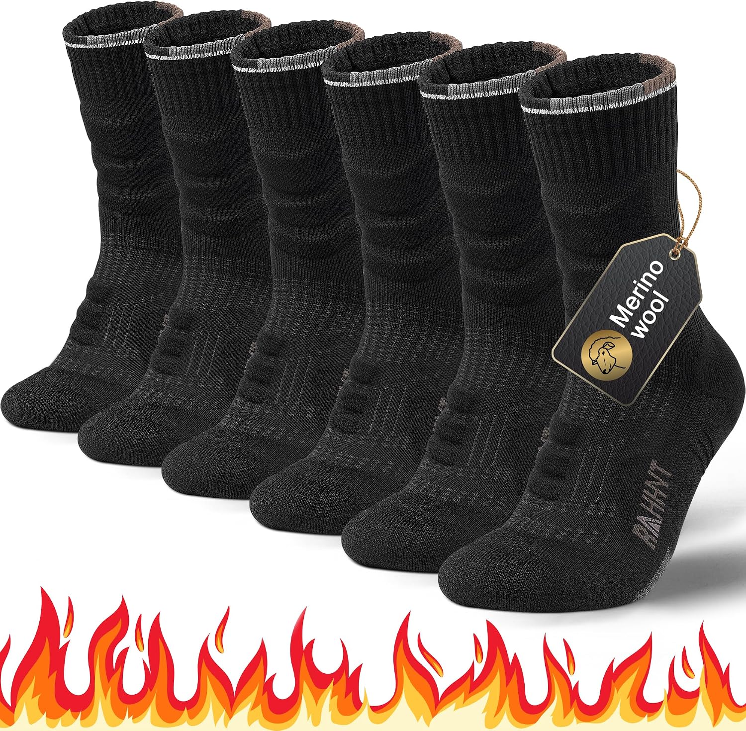 Thumbnail 6 de Merino Wool Thermal Walking Hiking Socks 3 pairs