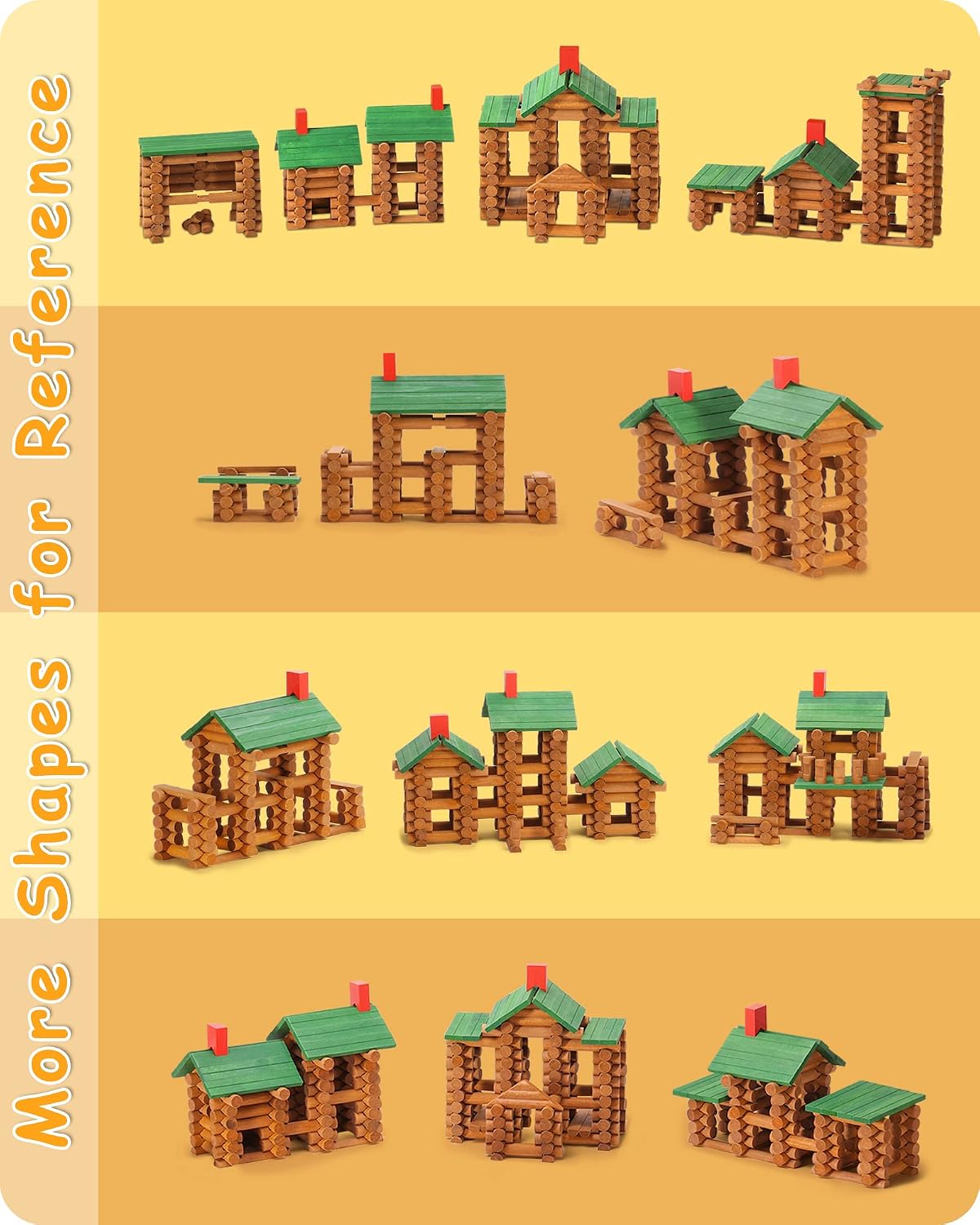 Detalle de SainSmart Jr. 665 PCS Wooden Log Cabin Set: Classic STEM Construction for Toddlers