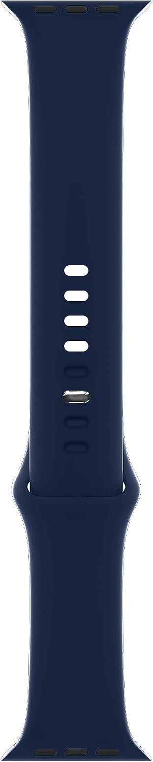 Detalle de ELETTRONEO SBC1 Silicone Straps for Apple Watch (Ultra 3/2 49mm, Series 11/10 46mm, 9/8/7 45mm, SE/6/5/4 44mm, 3/2/1 42mm) – Mariana Blue
