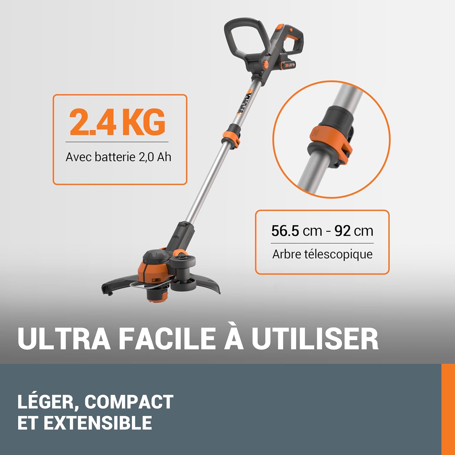 Thumbnail 5 de WORX WG163E.9 Coupe-Bordures 2 en 1 sans Fil 20V — polyvalent et compact