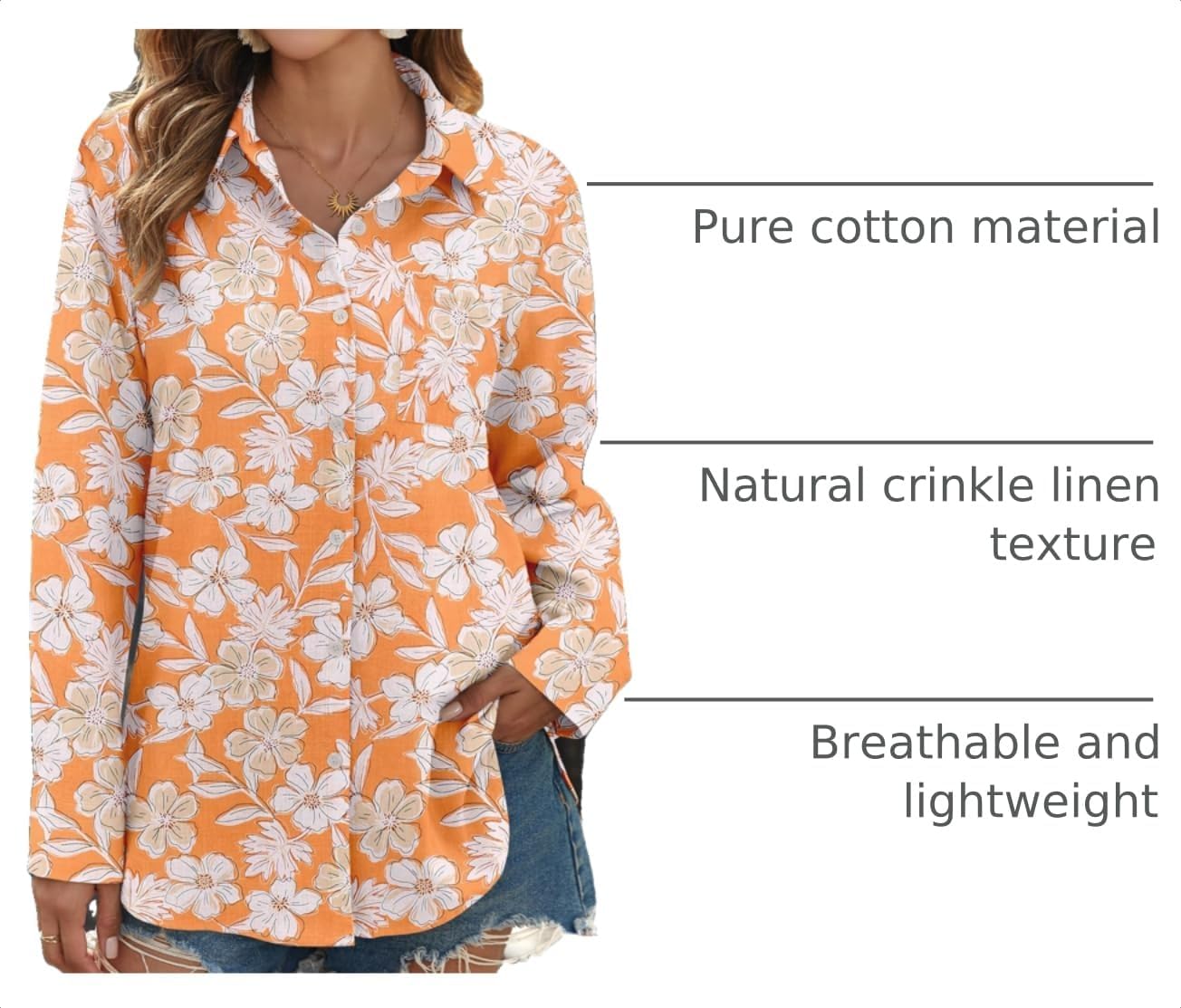 Thumbnail 3 de Zeagoo Button Down Cotton Gauze Top 1️⃣📋