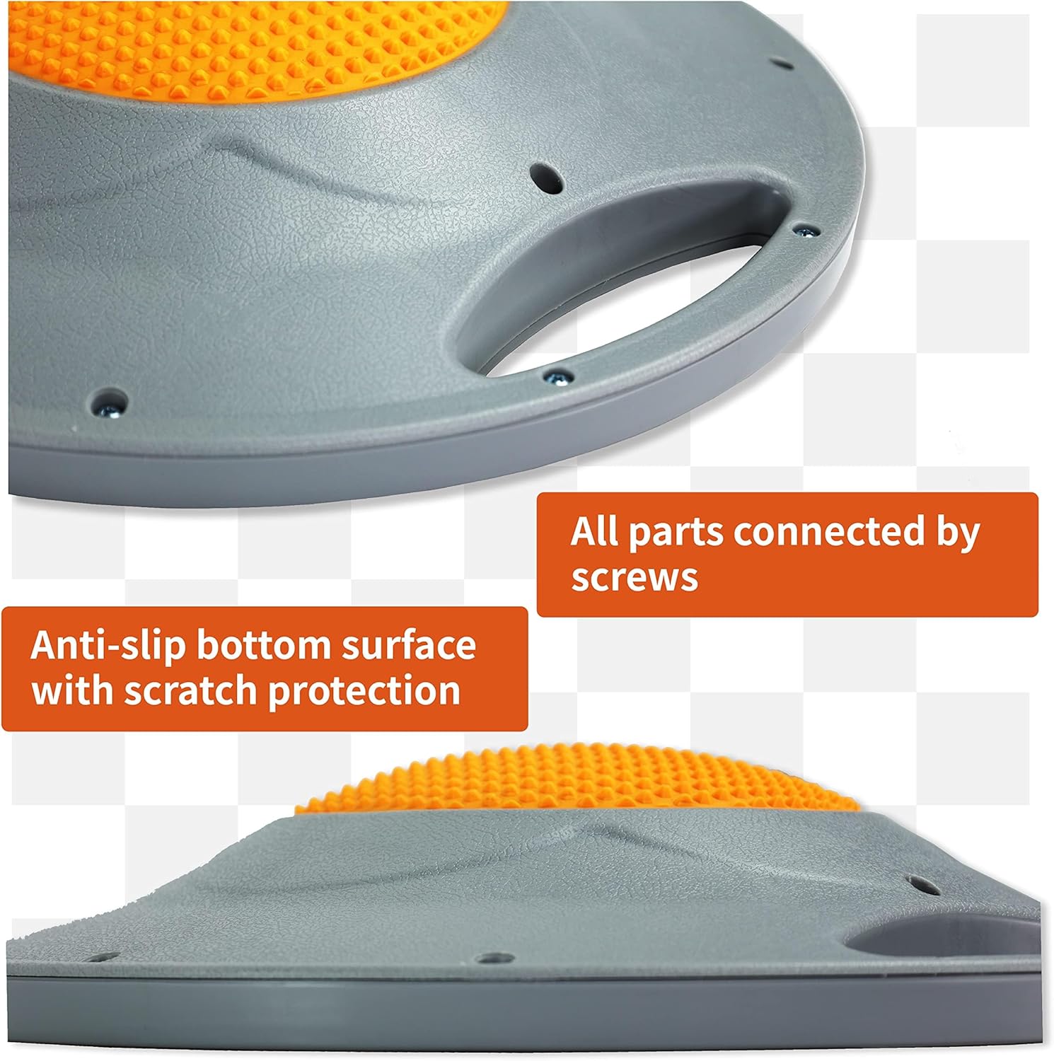 Detalle 2 de DH FitLife Balance Board (Wobble Board with Handles) – Extra Large Ø42cm, up to 200 KG