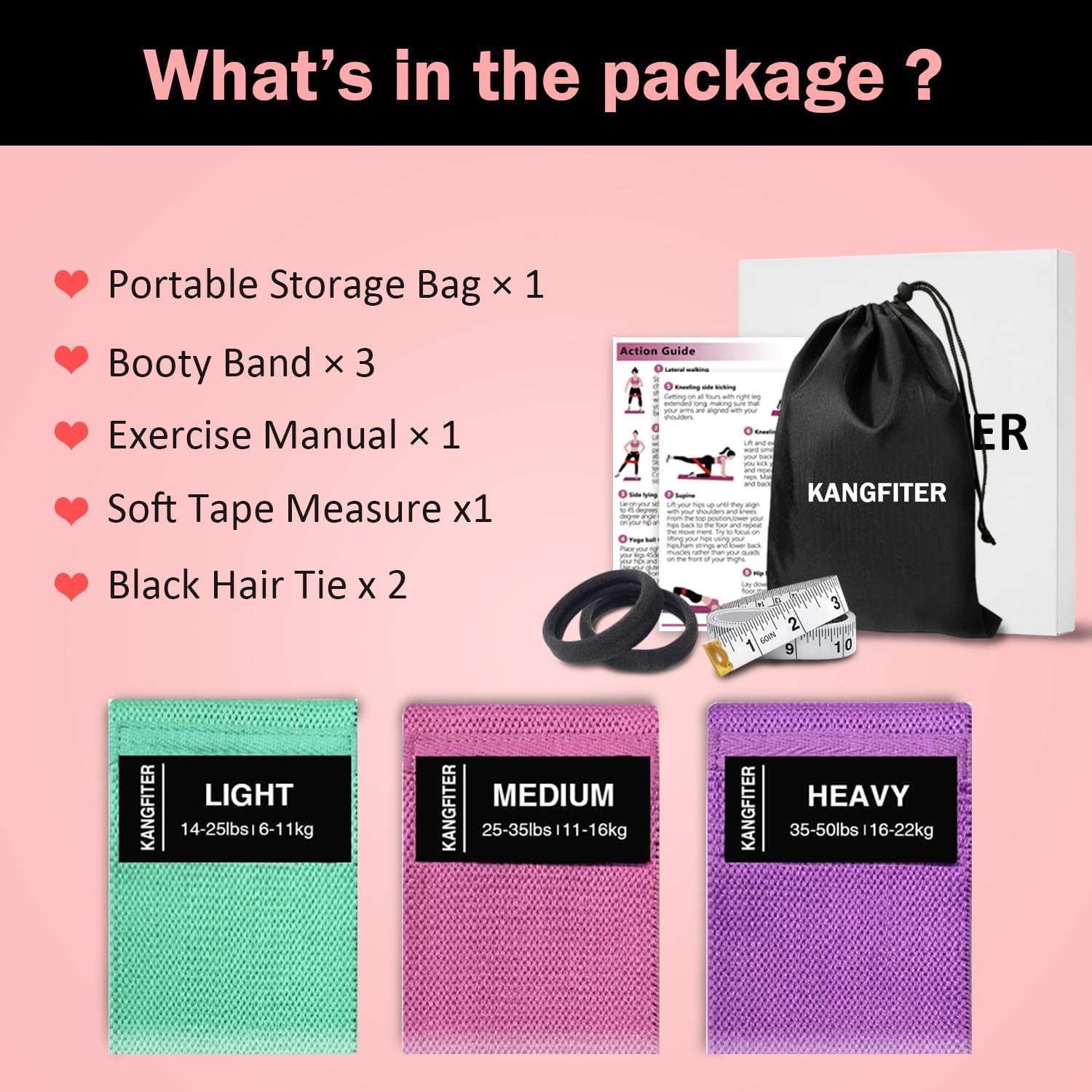 Thumbnail 6 de KANGFITER Fabric Resistance Bands 3-Pack 🏋