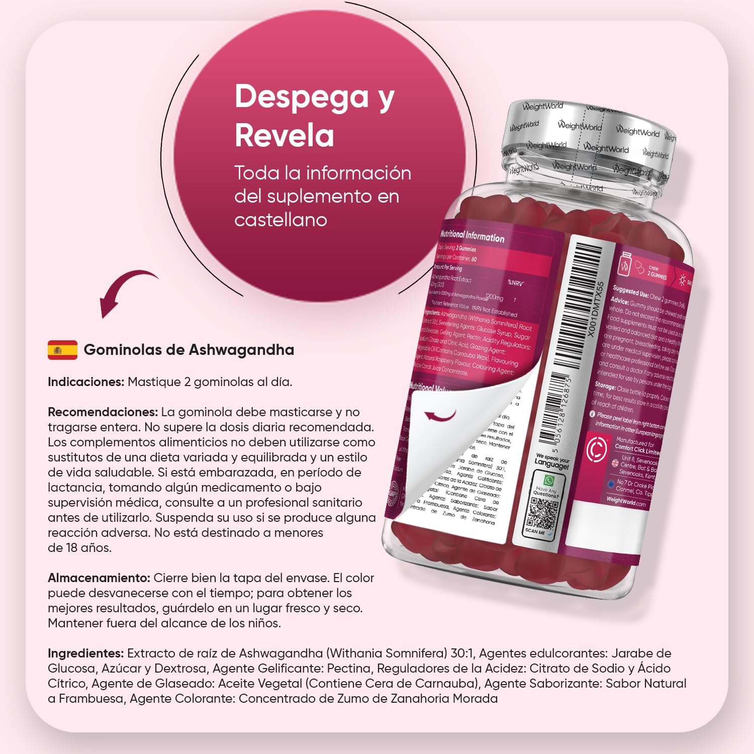 Thumbnail 4 de WeightWorld Ashwagandha Gominolas 1200 mg