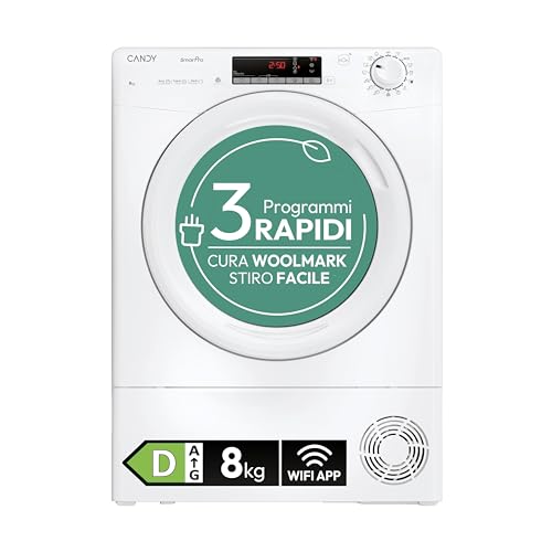 Detalle de Candy Smart Pro Asciugatrice a Pompa di Calore 8 Kg – Classe D, Bianco