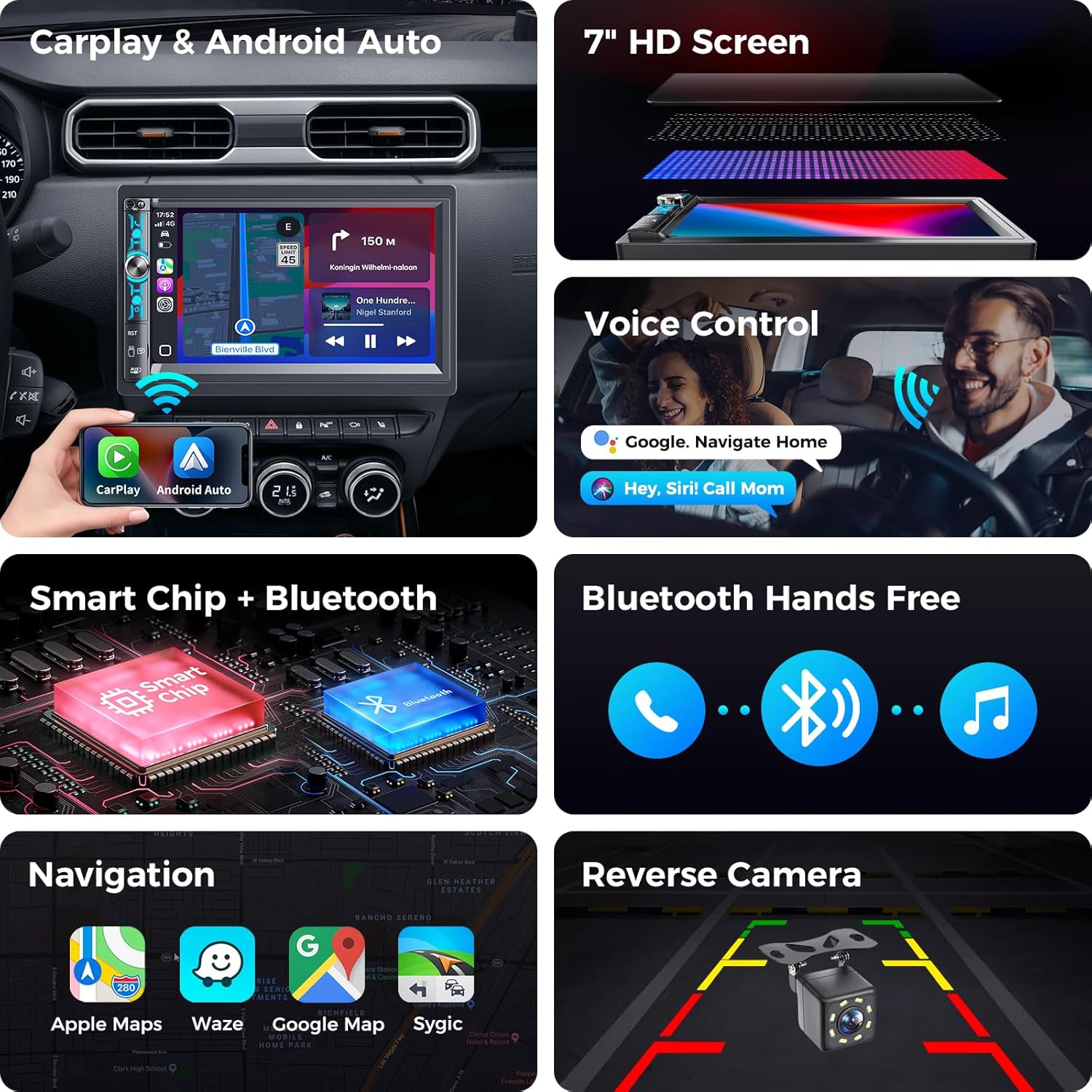 Thumbnail 2 de Kissound 7-inch Double Din Car Stereo 240W