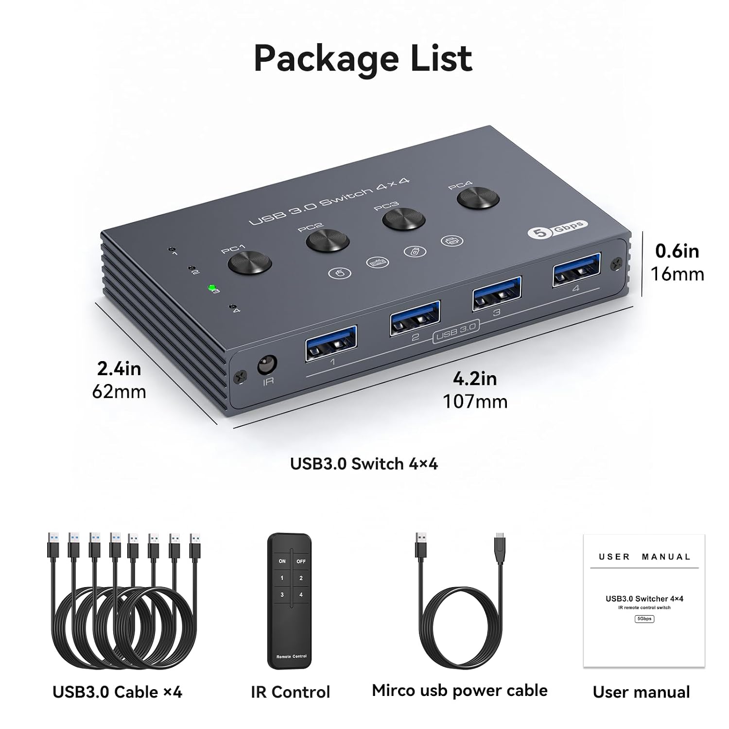 Thumbnail 6 de USB 3.0 switch for four computers