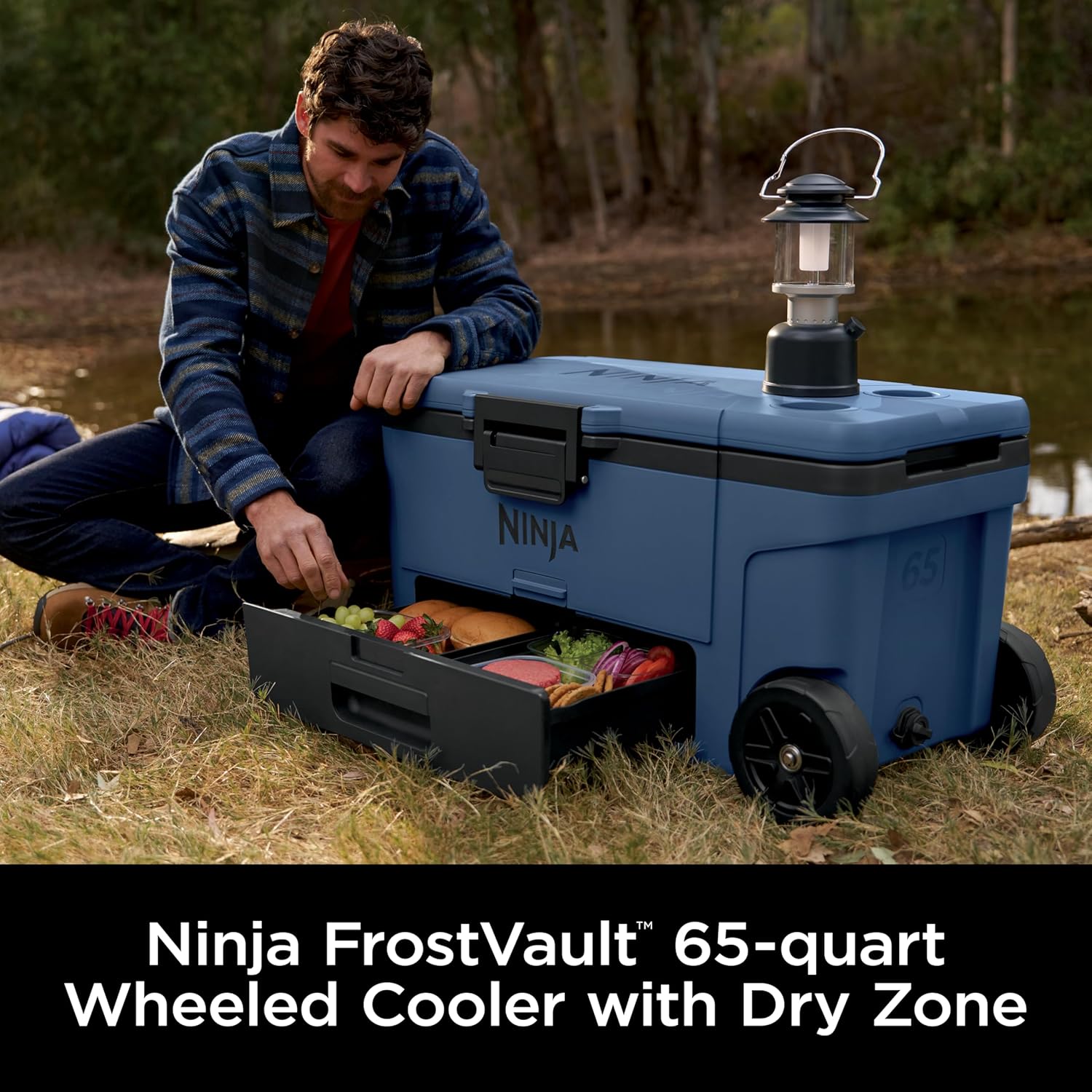 Thumbnail 1 de Ninja FrostVault 65QT Insulated Cooler with Dry Storage Drawer (Lakeshore Blue) FB265BL