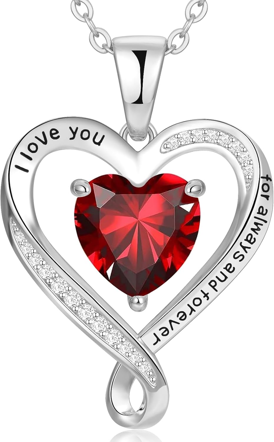 Detalle de Zifeel Birthstone Necklace in 925 Sterling Silver
